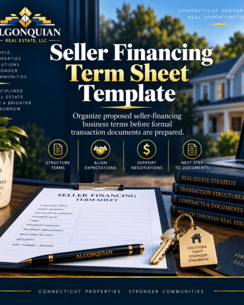 Seller Financing Term Sheet Template